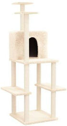 vidaXL Kratzbaum für Katzen in Beige aus Plüsch groß – Bild 1 von 2
