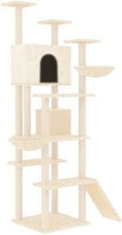 VidaXL Kratzbaum für Katzen in Beige mit Plüsch und Sisal-Elementen – Bild 1 von 10