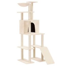 vidaXL Kratzbaum für Katzen in Beige mit Sisal-Elementen – Bild 1 von 9