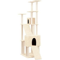 Produktbild von VidaXL Kratzbaum für Katzen in Beige mit Sisal-Kratzsäulen und Plüsch 190cm