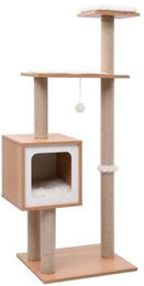 vidaXL Kratzbaum für Katzen in Braun und Weiß aus Holz – Bild 1 von 2