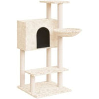 Produktbild von vidaXL Kratzbaum für Katzen in Creme mit Sisal-Kratzsäulen 108,5 cm