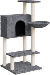 vidaXL Kratzbaum für Katzen in Dunkelgrau mit Plüsch und Sisal-Kratzsäulen 108,5 cm – Bild 1 von 9