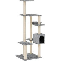 Produktbild von vidaXL Kratzbaum für Katzen in Grau aus Plüsch mit großer Liegefläche
