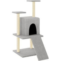 Produktbild von VidaXL Kratzbaum für Katzen in Grau mit Katzenhöhle und Sisal Kratzsäulen aus Plüsch