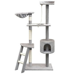 vidaXL Kratzbaum für Katzen in Grau mit Plüsch 150cm – Bild 1 von 7