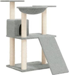 vidaXL Kratzbaum für Katzen in Grau mit Plüsch und Sisal-Elementen 83 cm – Bild 1 von 9