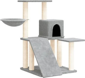 vidaXL Kratzbaum für Katzen in Grau mit Plüsch und Sisal-Kratzsäulen 82 cm – Bild 1 von 8