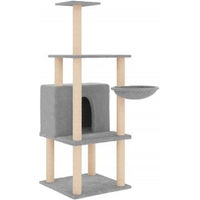 Produktbild von vidaXL Kratzbaum für Katzen in Grau mit Plüsch und Sisal-Kratzsäulen