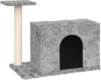 VidaXL Kratzbaum für Katzen in Grau mit Plüschbespielung – Bild 1 von 9