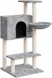 vidaXL Kratzbaum für Katzen in Grau mit Sisal-Kratzsäulen 108,5 cm – Bild 1 von 9