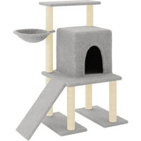 Produktbild von vidaXL Kratzbaum für Katzen in Grau mit Sisal-Kratzsäulen und Plüsch-Polsterung