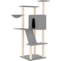 Produktbild von vidaXL Kratzbaum für Katzen in Grau mit Sisal-Kratzsäulen und Plüschbespielung
