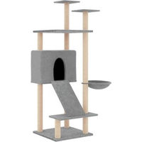 Produktbild von vidaXL Kratzbaum für Katzen in Grau mit Sisal Kratzsäulen und weichem Plüsch