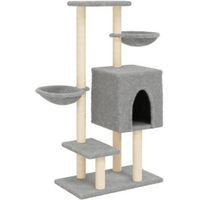 Produktbild von vidaXL Kratzbaum für Katzen in Grau mit Sisalsäulen und weichem Plüsch
