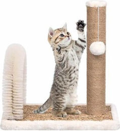 VidaXL Kratzbaum für Katzen mit Fellpflegebogen und Sisalsäule in Braun und Beige – Bild 1 von 10