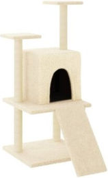 VidaXL Kratzbaum für Katzen mit Katzenhöhle und Sisal Kratzsäulen in Creme/Beige – Bild 1 von 10