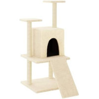 Produktbild von VidaXL Kratzbaum für Katzen mit Katzenhöhle und Sisal Kratzsäulen in Creme/Beige