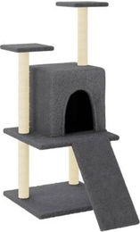 vidaXL Kratzbaum für Katzen mit Katzenhöhle und Sisal Kratzsäulen in Grau – Bild 1 von 10