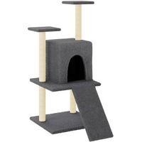 Produktbild von vidaXL Kratzbaum für Katzen mit Katzenhöhle und Sisal Kratzsäulen in Grau