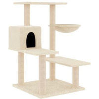 Produktbild von vidaXL Kratzbaum für Katzen mit Kuschelhöhle und Sisalsäulen in Beige