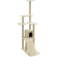 Produktbild von vidaXL Kratzbaum für Katzen mit Sisal-Kratzsäulen in Creme 155 cm