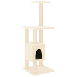 vidaXL Kratzbaum für Katzen mit Sisal-Kratzsäulen in Creme Beige 104cm – Bild 1 von 9