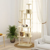 Produktbild von vidaXL Kratzbaum für Katzen mit Sisal-Kratzsäulen in Creme Beige 188 cm