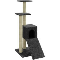 Produktbild von vidaXL Kratzbaum für Katzen mit Sisal-Kratzsäulen in Dunkelgrau 92 cm