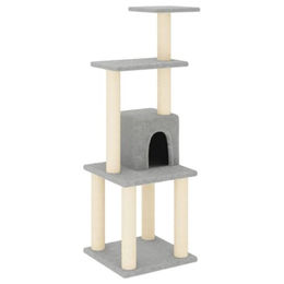vidaXL Kratzbaum für Katzen mit Sisal-Kratzsäulen in Grau 105 cm – Bild 1 von 7