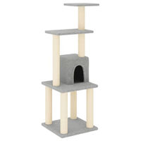 Produktbild von vidaXL Kratzbaum für Katzen mit Sisal-Kratzsäulen in Grau 105 cm