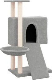 vidaXL Kratzbaum für Katzen mit Sisal-Kratzsäulen in Grau 96 cm – Bild 1 von 13