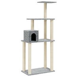 vidaXL Kratzbaum für Katzen mit Sisal-Kratzsäulen in Hellgrau 147cm – Bild 1 von 2