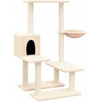 Produktbild von vidaXL Kratzbaum für Katzen mit Sisal-Kratzsäulen und Katzenhöhle aus Plüsch in Beige 94,5 cm