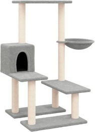 vidaXL Kratzbaum für Katzen mit Sisal-Kratzsäulen und Katzenhöhle in Hellgrau 94,5 cm – Bild 1 von 13