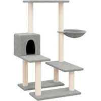 Produktbild von vidaXL Kratzbaum für Katzen mit Sisal-Kratzsäulen und Katzenhöhle in Hellgrau 94,5 cm