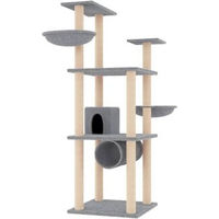 Produktbild von vidaXL Kratzbaum für Katzen mit Sisal Kratzsäulen und Körben aus Plüsch in Grau