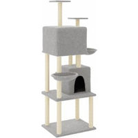 Produktbild von vidaXL Kratzbaum für Katzen mit Sisal-Kratzsäulen und Kuschelhöhlen in Grau