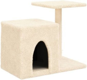 vidaXL Kratzbaum für Katzen mit Sisal-Kratzsäulen und Plüsch in Beige – Bild 1 von 6