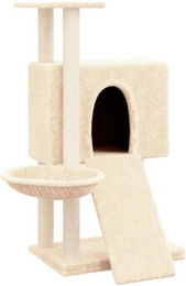 VidaXL Kratzbaum für Katzen mit Sisal-Kratzsäulen und Plüsch in Beige 96cm – Bild 1 von 10
