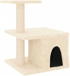 VidaXL Kratzbaum für Katzen mit Sisal-Kratzsäulen und Plüsch in Beige – Bild 1 von 9