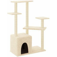 Produktbild von VidaXL Kratzbaum für Katzen mit Sisal Kratzsäulen und Plüsch in Creme/Beige