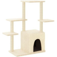 Produktbild von vidaXL Kratzbaum für Katzen mit Sisal-Kratzsäulen und Plüsch in Creme/Beige