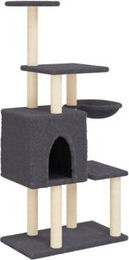 vidaXL Kratzbaum für Katzen mit Sisal-Kratzsäulen und Plüsch in Dunkelgrau – Bild 1 von 7