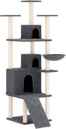 VidaXL Kratzbaum für Katzen mit Sisal-Kratzsäulen und Plüsch in Grau 175 cm – Bild 1 von 9
