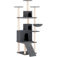 Produktbild von VidaXL Kratzbaum für Katzen mit Sisal-Kratzsäulen und Plüsch in Grau 175 cm