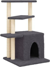 vidaXL Kratzbaum für Katzen mit Sisal-Kratzsäulen und Plüsch in Grau – Bild 1 von 8