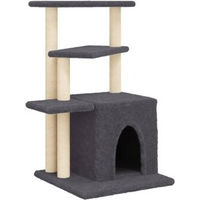 Produktbild von vidaXL Kratzbaum für Katzen mit Sisal-Kratzsäulen und Plüsch in Grau