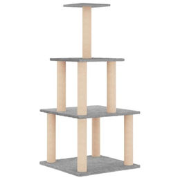 vidaXL Kratzbaum für Katzen mit Sisal-Kratzsäulen und Plüsch in Grau – Bild 1 von 6