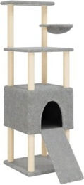 vidaXL Kratzbaum für Katzen mit Sisal-Kratzsäulen und Plüsch in Grau – Bild 1 von 6